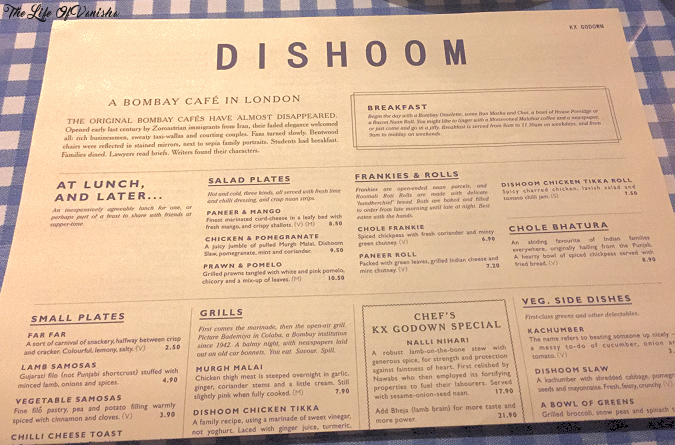 Dishoom Menu